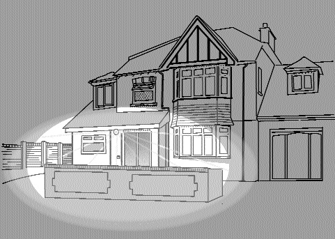 Lighting at the front of a house